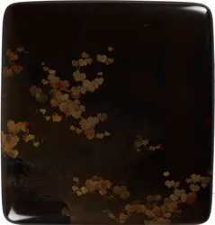 Writing Box, Ivy and brushwood fence design in maki-e lacquer